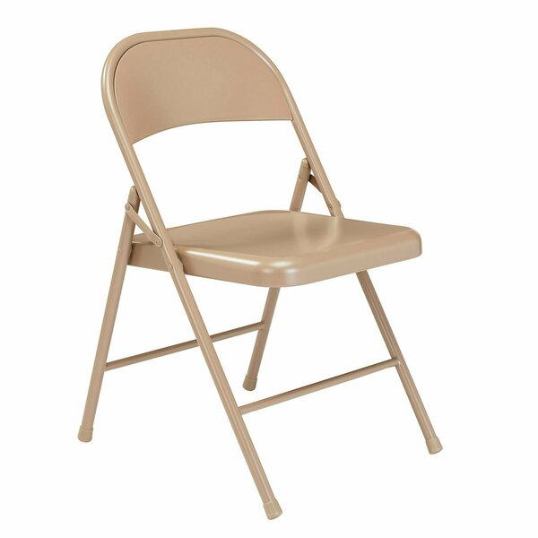 Interion By Global Industrial Interion Folding Chair, Steel, Beige 324501BG